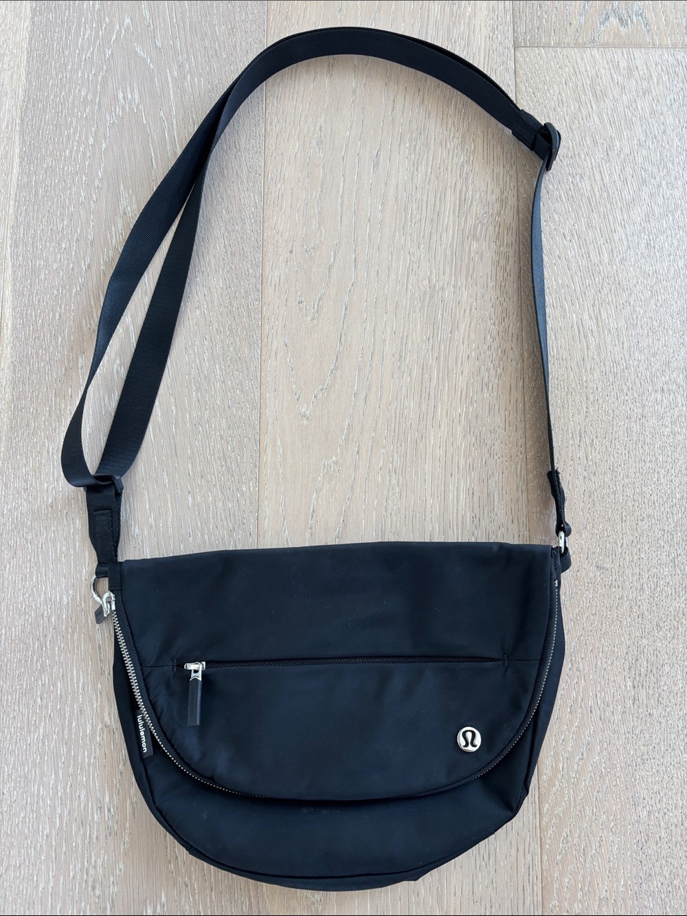 lululemon athletica All Night Festival Black Crossbody Bag. black with silver